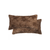 Set of Two 12" X 20" Brown Faux Fur Lumbar Throw Pillows - 608219384494