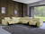 Beige Italian Leather Power Recline L Shape Eight Piece Corner Sectional With Console - 606114151517