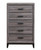 31" Grey Solid Wood Five Drawer Chest