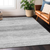 9' X 12' Gray And Silver Striped Washable Indoor Outdoor Area Rug - 608219042448