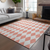 10' X 14' Salmon And Ivory Geometric Washable Indoor Outdoor Area Rug