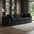 108" Black Chenille Modular Sofa With Toss Pillows - 880024937335