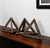 Set of Three Bronze Metal Pyramid Tabletop Sculptures - 608219015909