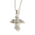 Silver Plated Angel Cross Necklace - 714611137726
