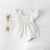 Baby Girl Belted Bow Tie Design Mesh Square Neck Solid Onesies Dress - 643491119075