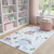 7' X 10' Off White Brown Green And Blue Castle and Rainbow Youthful Area Rug - 880016593167
