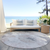 Taupe Round Floral Washable Indoor Outdoor Area Rug - 880024652443