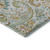 8' Ivory Blue And Green Paisley Distressed Washable Round Rug With UV Protection - 880016461121
