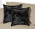 Set of Two 18" Black Cowhide Throw Pillows - 608219353834