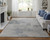 10' X 14' Gray Taupe and Blue Abstract Hand Tufted Area Rug - 608219033101