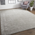 8' X 10' Gray Taupe And Silver Wool Floral Tufted Handmade Distressed Area Rug