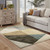 Homeroots Home Decor 9' X 12' Geometric Power Loom Stain Resistant Area Rug, Gold Brown Blue Charcoal Rust And Beige
