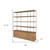 82" Antiqued Brass And Light Brown Distressed Metal and Solid Wood Three Tier Bookcase with Four Doors - 880016684353