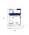 26" Blue and Silver Metal and Velvet Low Back Counter Height Bar Chair - 880016822977