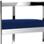 26" Blue and Silver Metal and Velvet Low Back Counter Height Bar Chair - 880016822977
