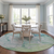 8' Round Green Round Abstract Washable Non Skid Indoor Outdoor Area Rug - 608219024659