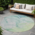 8' Round Green Round Abstract Washable Non Skid Indoor Outdoor Area Rug - 608219024659