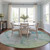 8' Round Green Round Abstract Washable Non Skid Indoor Outdoor Area Rug