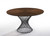 54" Walnut And Black Wood and Metal Hourglass Base Dining Table - 606114150138