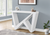 32" White Wood Abstract End Table - 608219146658