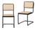 Set of Two Black and Natural Steel Open Back Dining Side Chairs - 608219033835