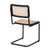 Set of Two Black and Natural Steel Open Back Dining Side Chairs - 608219033835