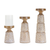 Set of Three Distressed Floral Resin Tabletop Pillar Candle Holders - 880016745672