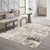 Homeroots Home Decor 8' x 11' Abstract Power Loom Stain Resistant Area Rug, Grey Ivory Beige Charcoal Black Tan and Brown