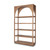 47" Brown Arched Solid Wood Five Tier Bookcase