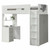 White And Gray Twin Loft Bed And Desk - 614486162307