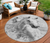 8' Gray And Silver Round Horse Washable Indoor Outdoor Area Rug - 880016749557