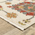 Homeroots Home Decor 6' x 9' Oriental Power Loom Stain Resistant Area Rug, Ivory Yellow Rust Green Grey Pink Orange Blue and Grey, With Fringe