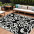8' X 10' Black And Ivory Damask Washable Indoor Outdoor Area Rug - 880016549782