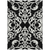 8' X 10' Black And Ivory Damask Washable Indoor Outdoor Area Rug - 880016549782