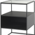 21" Clear and Black Glass and Metal Square Frame End Table With Two Shelves - 880016756852