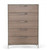 35" Brown Oak And Grey Solid And Manufactured Wood Five Drawer Chest