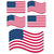 Sticker Patriotic American Flags Assort - 603799705356