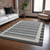 9' X 12' Black And Beige Striped Washable Indoor Outdoor Area Rug - 880016660463