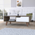 40" Brown And Brown and White Wood Coffee Table With Drawer And Shelf - 608219233143