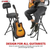Guitar Stool Adjustable Backrest Piano Chair 3.15" Padded Seat Music Stand - 810144132730