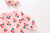 Baby Girl Allover Cherry Pattern Lantern Sleeves Triangle Bodysuit Onesies - 643491119129