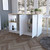White and Oak 59" Kitchen Island With Storage - 606114814740