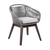 27" Gray Solid Wood Outdoor Dining Chair with Gray Cushion - 608219236038