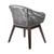 27" Gray Solid Wood Outdoor Dining Chair with Gray Cushion