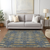 9' X 12' Blue Taupe And Beige Moroccan Washable Indoor Outdoor Area Rug
