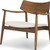 27" Brown And Cream Upholstery And Solid Wood Arm Chair - 880016683691