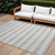 9' X 12' Gray and Ivory Striped Washable Non Skid Indoor Outdoor Area Rug - 608219175900