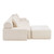118" Beige Chenille Modular Sofa With Ottoman And Toss Pillows - 880024785561