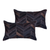 Set of Two 12" X 20" Chocolate Chevron Cowhide Lumbar Throw Pillows - 608219166540