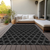 8' X 10' Black And White Geometric Washable Indoor Outdoor Area Rug - 880016790733